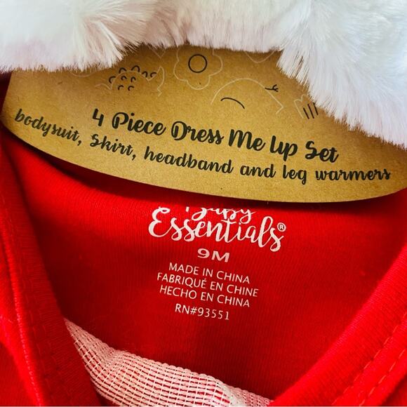 Baby Essentials | 4 Piece Santa Tutu Leg Warmer Bow Outfit NWT 9 Months - Picture 9 of 10